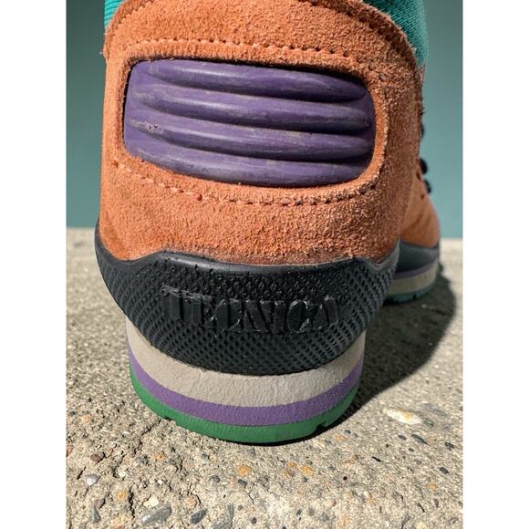 Vintage Tecnica Trekking Suede Hiking Boots 80s 90s Multi Color Womens 9 Mens 7
